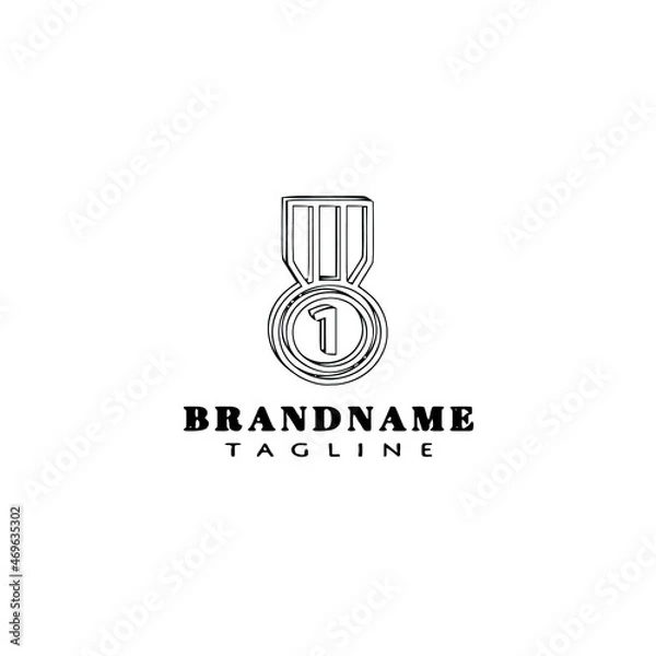 Obraz cockade with ribbon logo cartoon icon design template isolated vector illustration