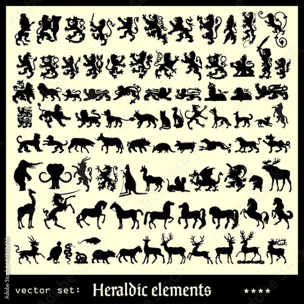 Obraz heraldic elements mammals