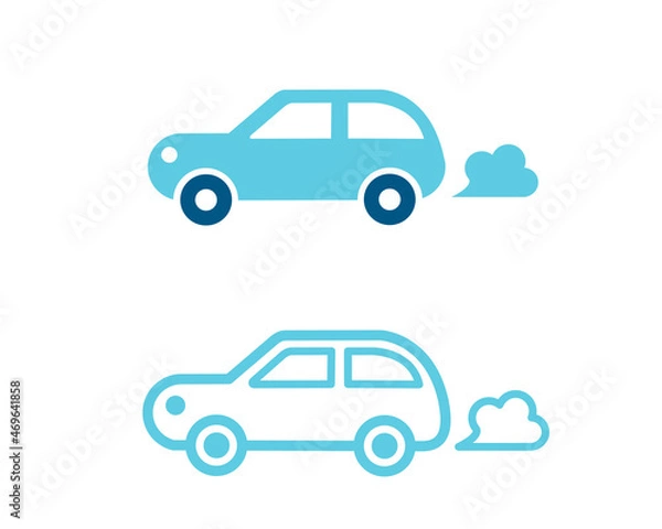 Obraz 環境アイコン　温室効果ガス　二酸化炭素　乗り物　車　乗用車