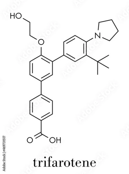 Fototapeta Trifarotene acne drug molecule. Skeletal formula.