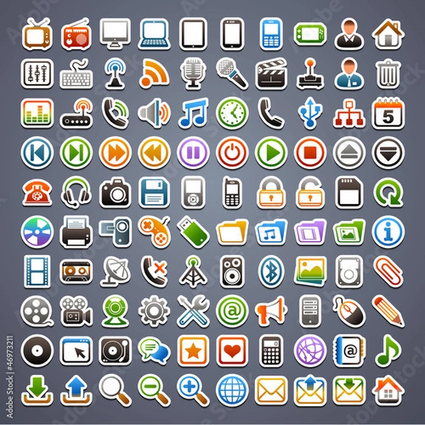 Fototapeta 100 ikon naklejki