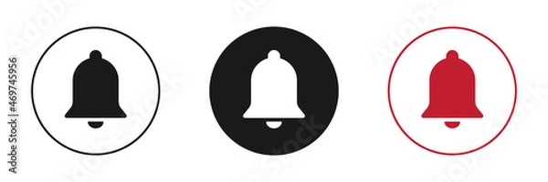 Fototapeta Notification bell icons set. Incoming message. Social media element. Flat style. Vector illustration.