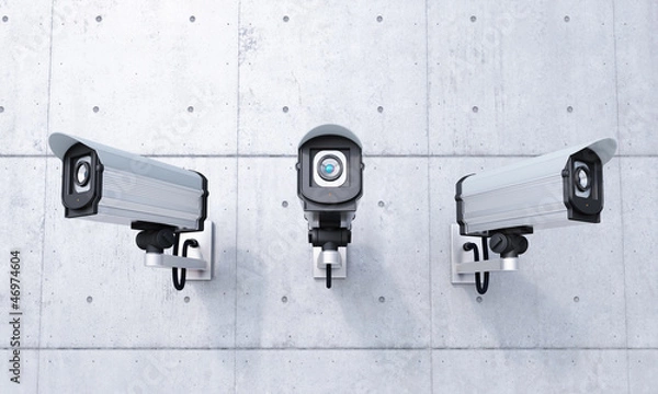 Obraz Three Security cameras frontal view
