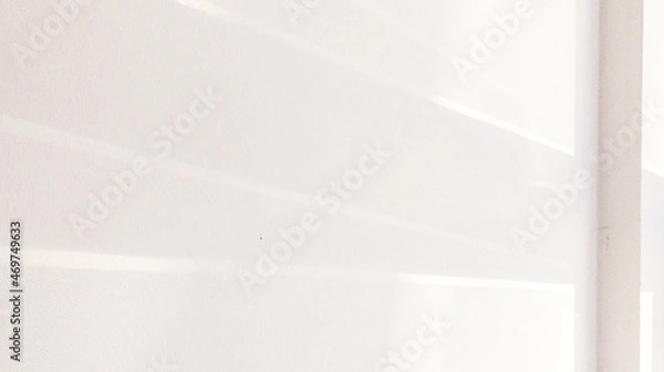 Fototapeta Shadow floor. Abstract light, black shadow overlay from window on white texture wall. Sunlight architecture background. Overlay effect for photo and design.