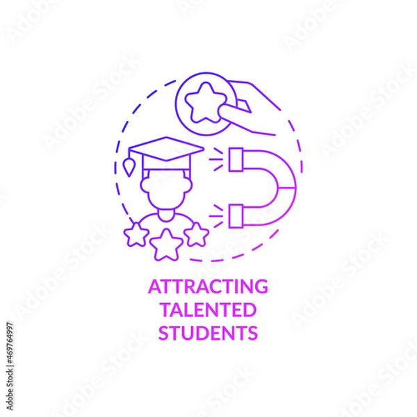 Obraz Hire talented students concept icon. University and corporate organization collaboration. Attracting and retaining graduates abstract idea thin line illustration. Vector isolated outline color drawing