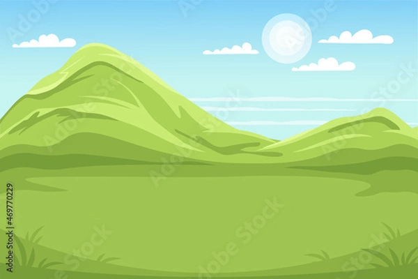 Obraz Landscape green hills and meadows