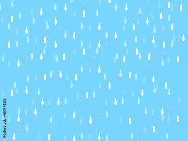 Obraz フラットな雨模様の背景【水色】