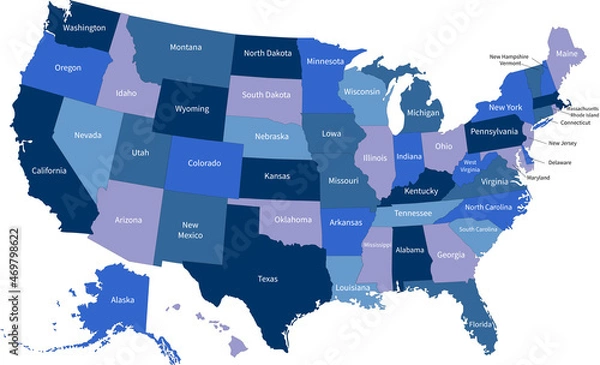 Fototapeta USA map vector
