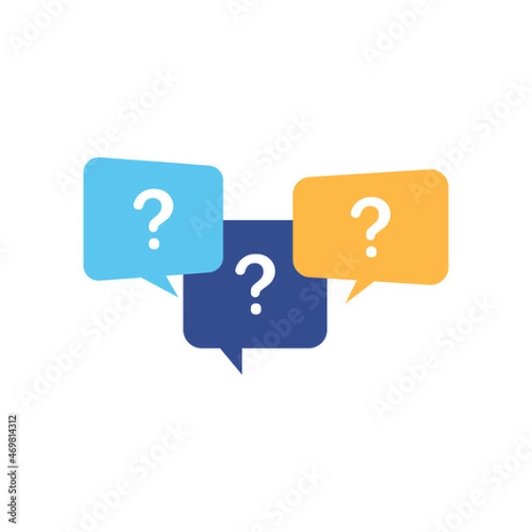 Fototapeta Question speech bubbles. Question mark symbol on white background