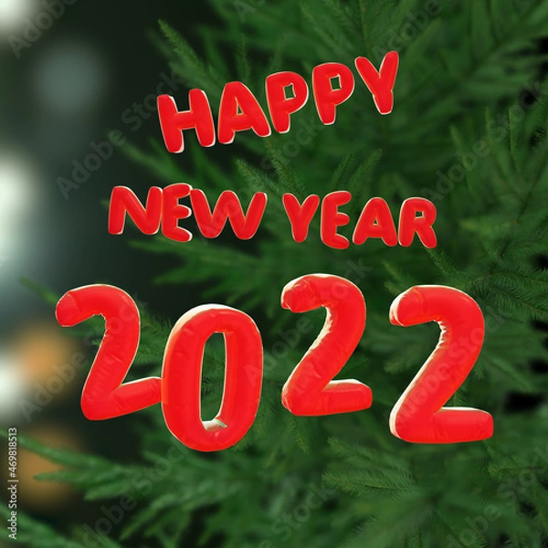 Fototapeta Visual designs for new year celebration. 3D illustration.