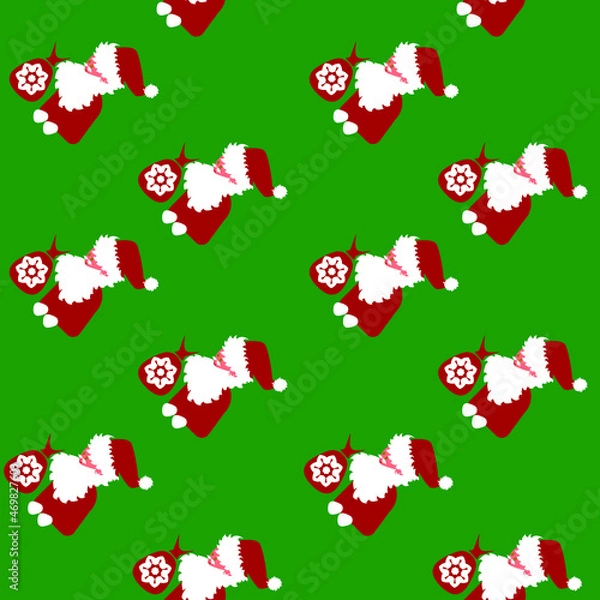 Obraz seamless pattern, santa claus with a gift