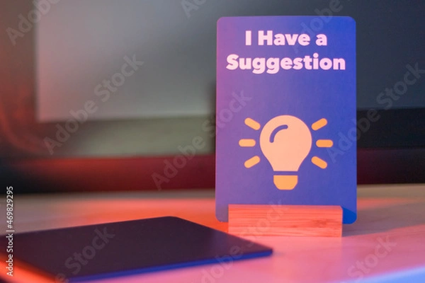 Fototapeta I Have a Suggestion lightbulb flash card