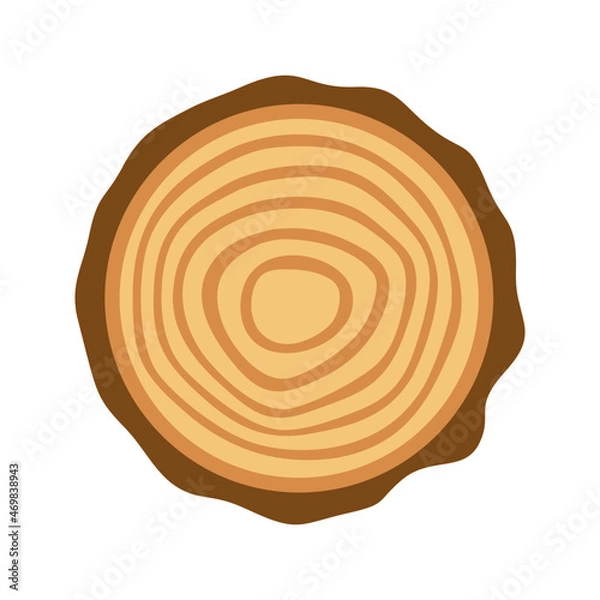 Obraz wooden ring trunk flat vector icon