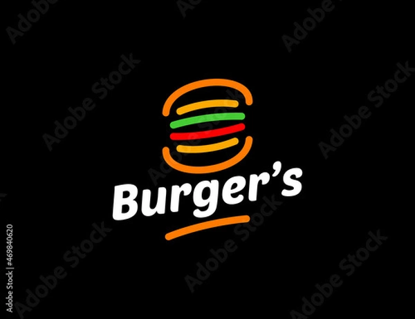 Fototapeta Abstract line burger logo template