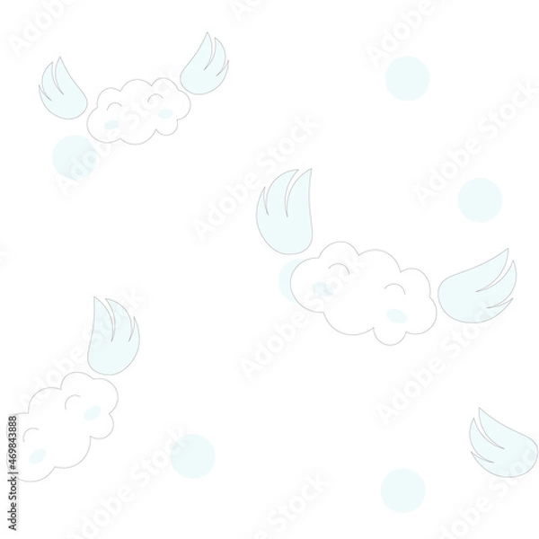 Fototapeta Clouds seamless pattern.Vector illustration