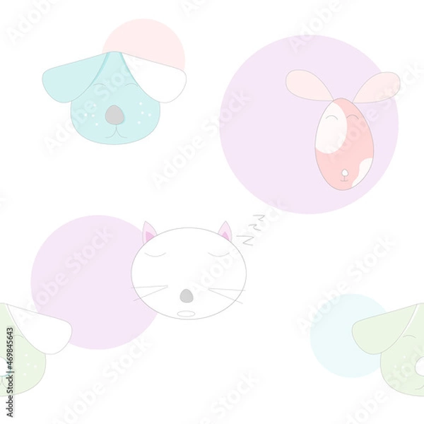 Obraz Cute dog semaless pattern.Vector illustration