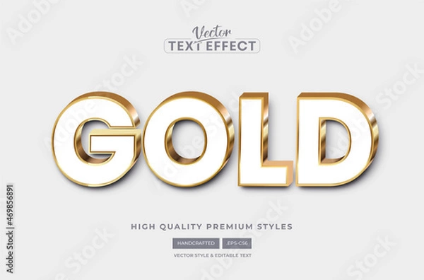 Fototapeta Gold 3d Editable Text Effect