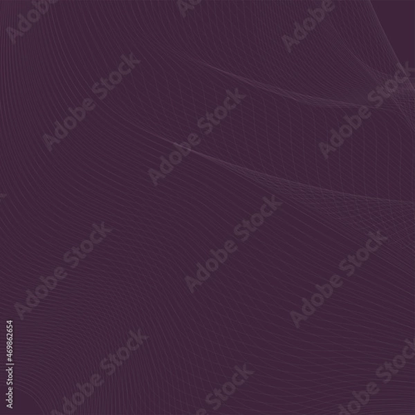 Fototapeta Dark burgundy background with curved thin light lines.