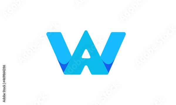 Fototapeta Letter AW Logo Design Vector