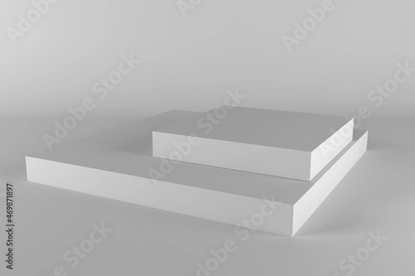 Obraz 3D white abstract background. 3S rendering. 3D illustration