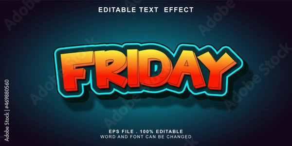 Obraz text effect editable friday