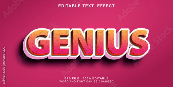Obraz text effect editable genius