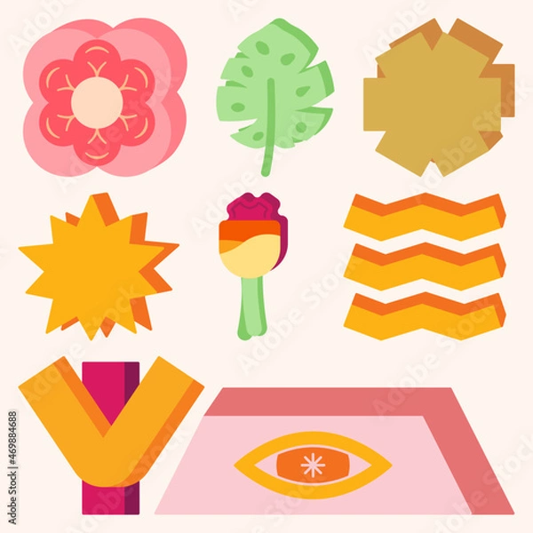 Fototapeta Collection Of Aesthetics Graphics Elements Illustration