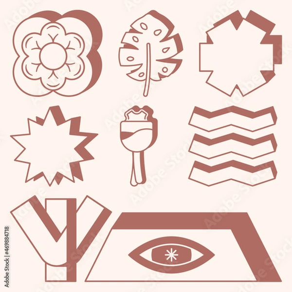 Fototapeta Collection Of Aesthetics Graphics Elements Line Illustration