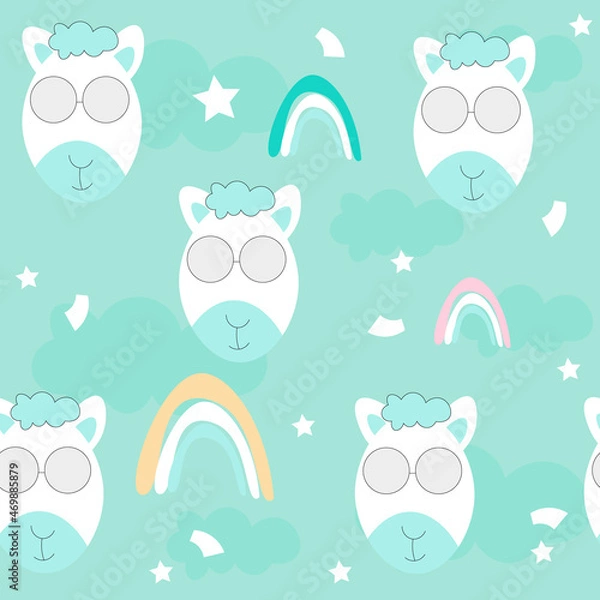 Fototapeta Cute unicorn seamless pattern.Vector illustration