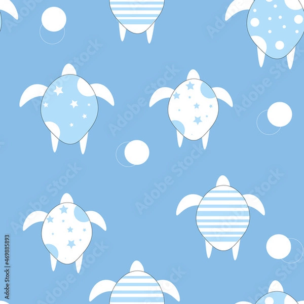 Fototapeta Turtles seamless pattern.Vector illustration