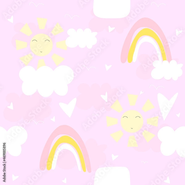 Fototapeta Spring seamless pattern.Vector illustration