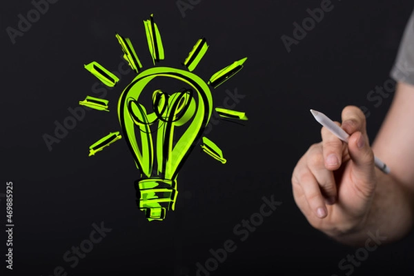 Fototapeta ecological idea - new world in lamp