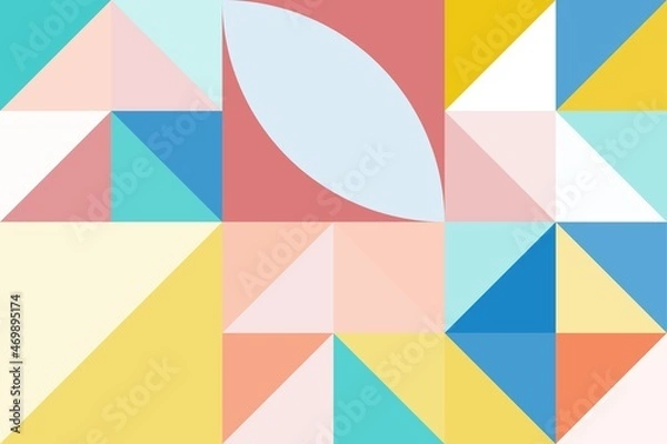 Fototapeta Minimal simple mosaic geometric colorful artistic background wallpaper design pattern
