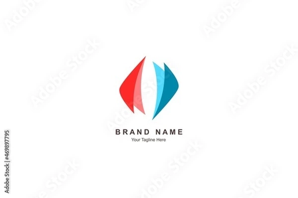 Obraz Simple Fabric Red and Blue Logo Design Vector