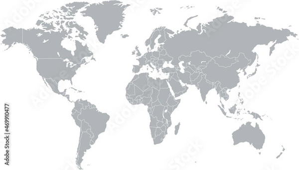 Fototapeta World map. Color vector modern. Silhouette map.