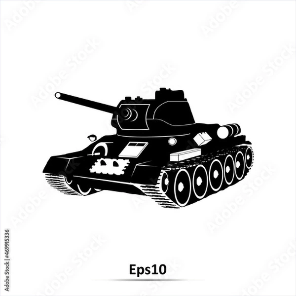 Fototapeta Tank silhouette. Vector illustraation. EPS10