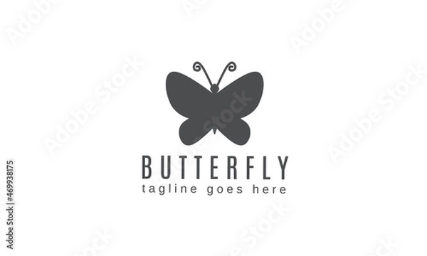 Fototapeta Butterfly monogram logo design template