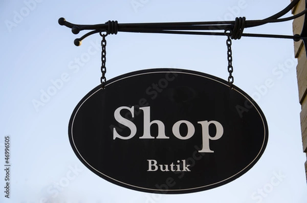 Obraz A sign of tourist shops.