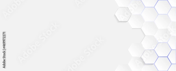 Fototapeta Abstract modern stylist 3d Embossed Hexagon honeycomb white Background with geometric hexagon shapes.