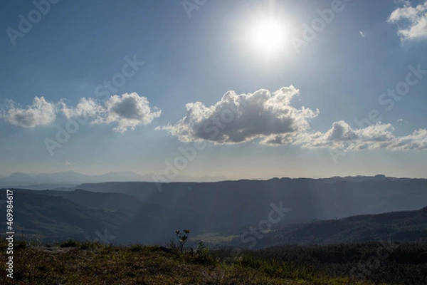 Obraz sunset, beautiful summer day, magic moment blue sky and white clouds