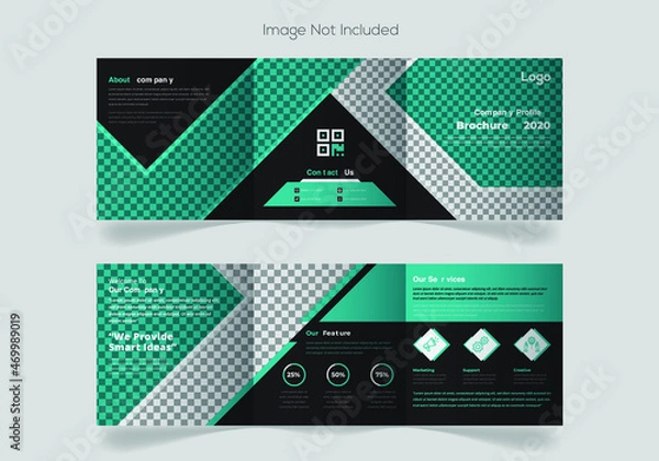 Obraz Brochure design, cover modern layout, annual report, poster, flyer in A4 with colorful triangles, Trifold and Bifold