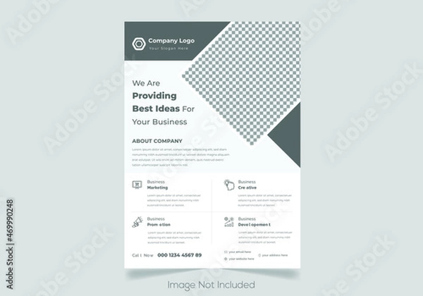 Obraz Minimal flyers report business magazine. Brochure design template vector. Square frame in cover book portfolio presentation poster. City concept in A4 layout.