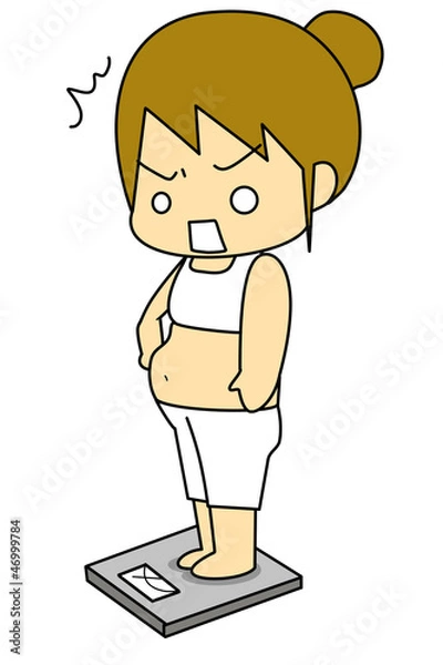 Obraz 体重を見て驚く女性