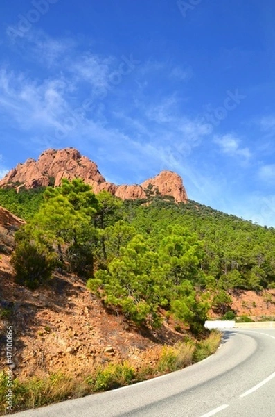 Fototapeta Massif de L'esterel - route - corniche