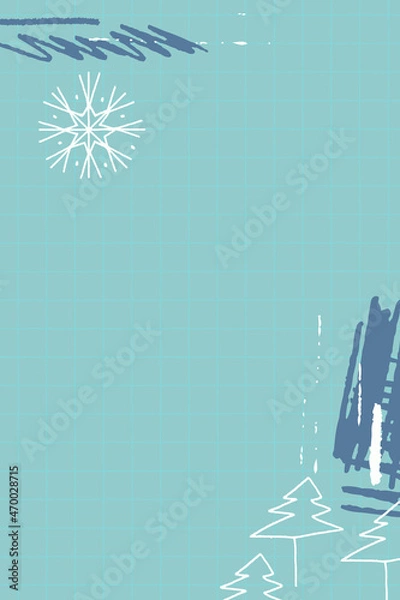 Fototapeta Christmas scribble pattern background vector