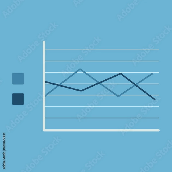 Fototapeta シンプルでかわいい折れ線グラフのイラスト