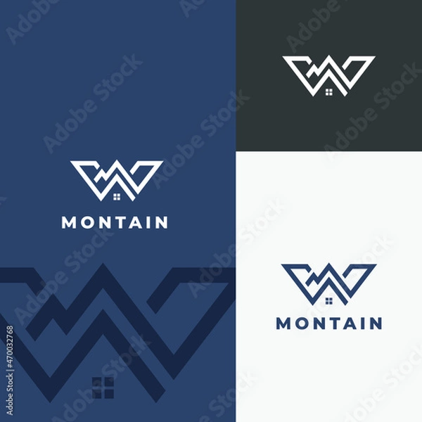 Fototapeta AW concepts logo vector graphic abstract template