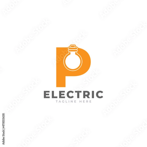 Obraz Modern Initial Letter P Smart Light Bulb Logo Design Vector Graphic Icon Template