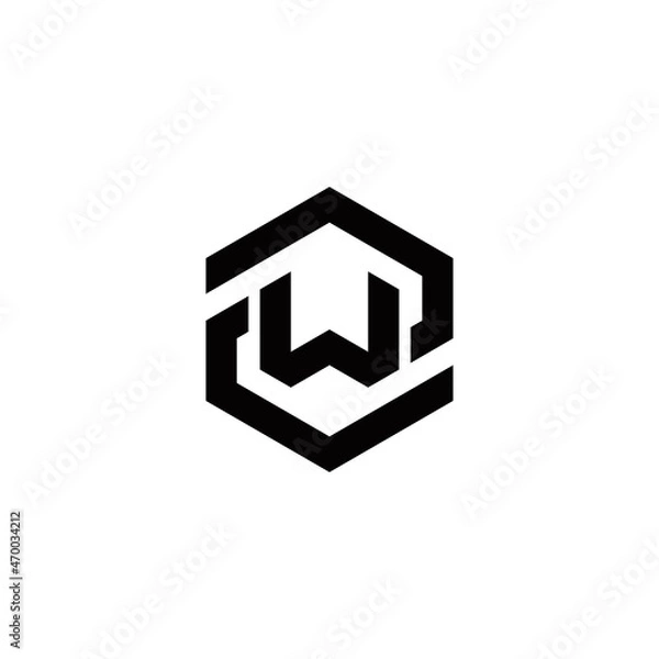 Fototapeta z w zw wz initial logo design vector template