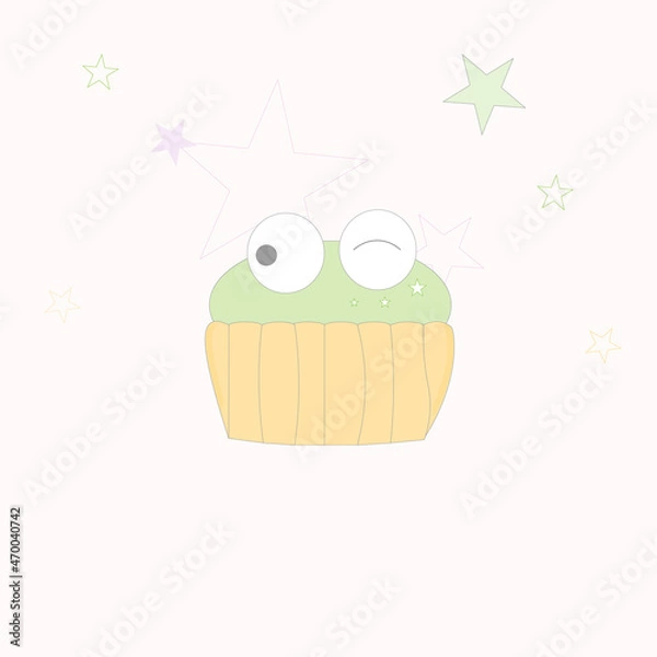 Obraz Cute frogs pastel seamless pattern.Vector illustration